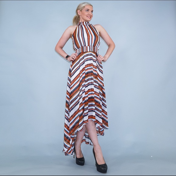 Stripe Boho High Low Dress - Picture 6 of 13